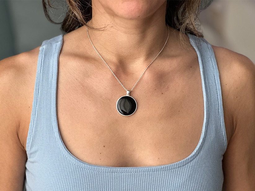 Lotus Shungite EMF Protection Necklace W/LIGHT CODES