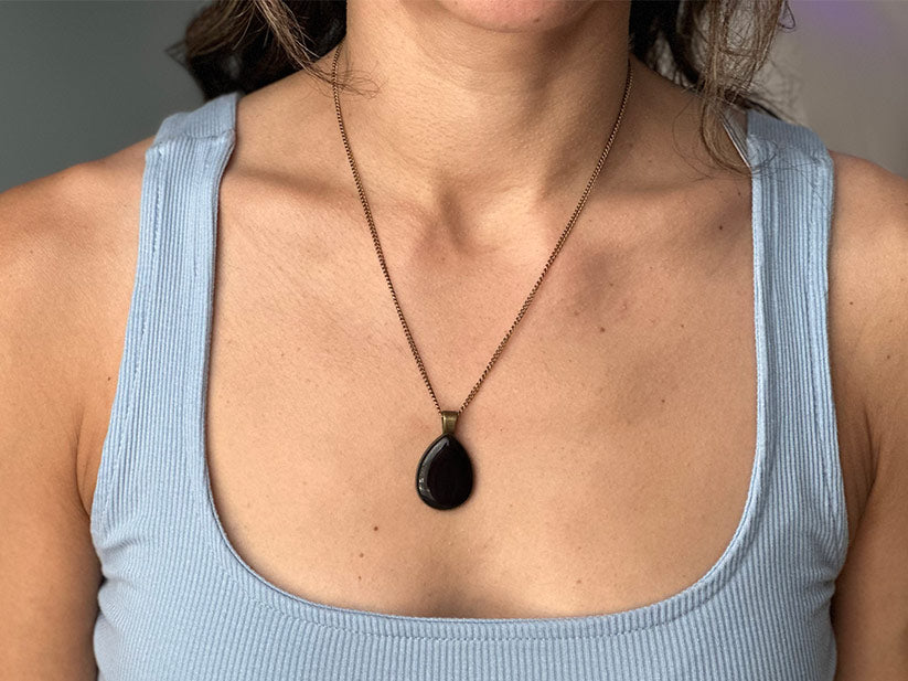 Teardrop Shungite Frequency Attenuation Pendant With LIGHT CODES (NEW!)