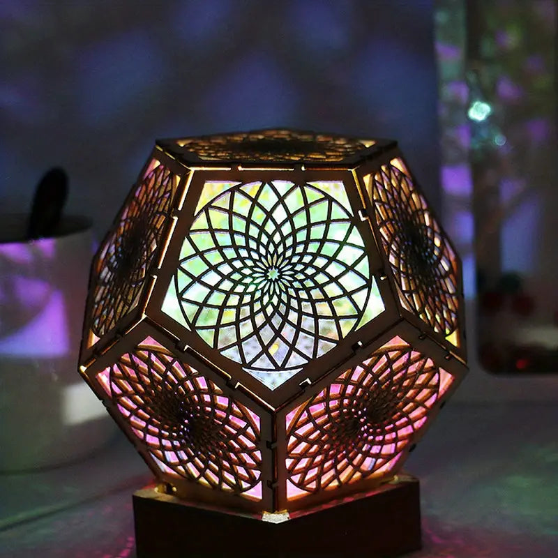 Lotus Spiral Dodecahedron Lamp With LIGHT CODES