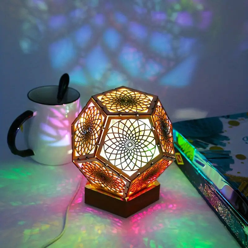 Lotus Spiral Dodecahedron Lamp With LIGHT CODES